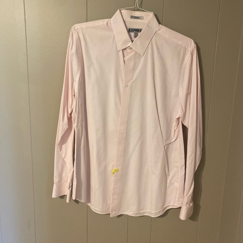 Express Dress Shirt Large Fitted Pink
